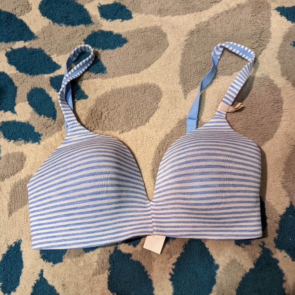 Gap Blue and White Striped Bra - 32D